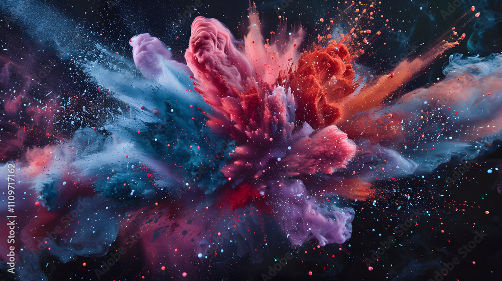 Canvas Prints a colorful explosion of paint in the air.