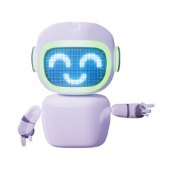 Assistance Bot - Point Left - Shy