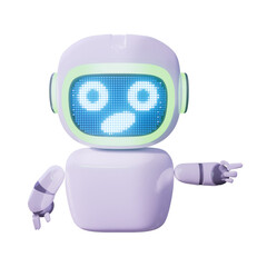 Assistance Bot - Point Left - Amazed Positive