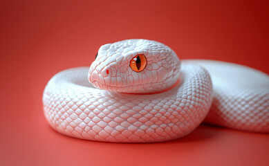 Fototapeta premium おめでたい干支の動物の白い蛇