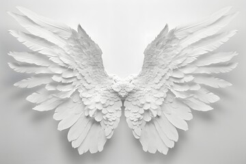Fototapeta premium Serene white wings against a minimalist background. A symbol of peace and purity.