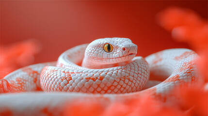 Fototapeta premium おめでたい干支の動物の黄金い蛇