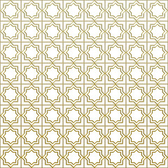 Islamic Geometric Pattern with Star Motif in Gold