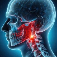 Human Anatomy Jaw Pain TMJ Disorder X Ray Medical Illustration 3D Rendering
