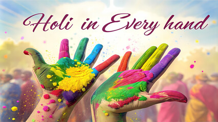 Obraz premium Holi festival celebration with vibrant paint colors