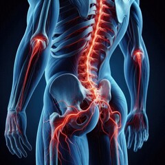 Human Anatomy Spine Back Pain Sciatica Nerve 3D Medical Illustration