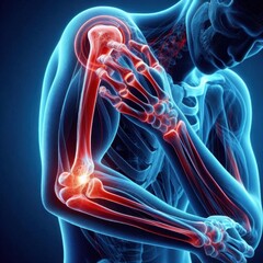 Human Anatomy Arm Joint Pain 3D Medical Illustration Healthcare