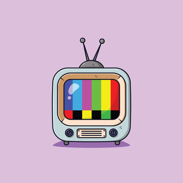 A beautiful classic gray television icon illustration concept Isolate light gray tv design