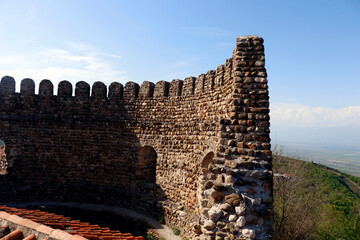 Obraz premium Old fortifications telavi palace wall in Sighnaghi the capital of the Kakheti wine region in Georgia Alazani Valley