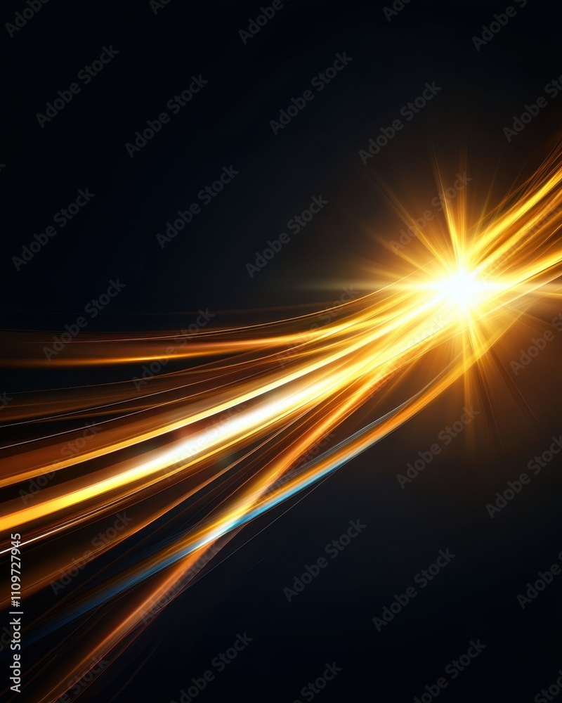 Poster Sun Rays Illuminate With Vibrant Glow Creating an Abstract Light Effect on a Dark Background