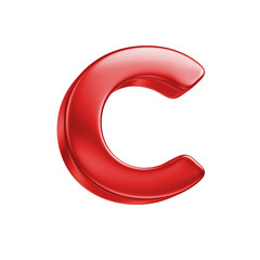 reflective 3d letter isolated on white background