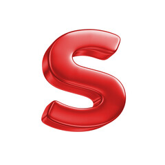 reflective 3d letter isolated on white background