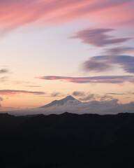 Sunset over Mount Taranaki from Stratford