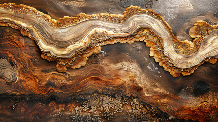 Texture of a wooden table with epoxy resin: Top view of a wooden surface finished with epoxy resin for a sleek background.