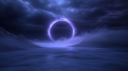 Digital art piece that appears to be a landscape photograph of a dark and stormy sky. the sky is filled with dark clouds and the horizon is visible in the background.