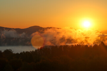 sunset in the mountains