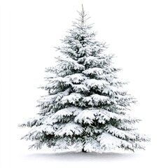 Elegant White Holiday Tree Solitary on Bright Background
