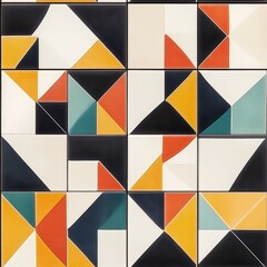 Geometric Patterned Tiles - Colorful Design