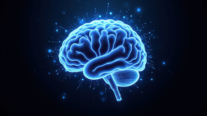 Obraz premium A graphical representation of an Artificial General Intelligence's brain symbolizing its advanced cognitive capabilities.