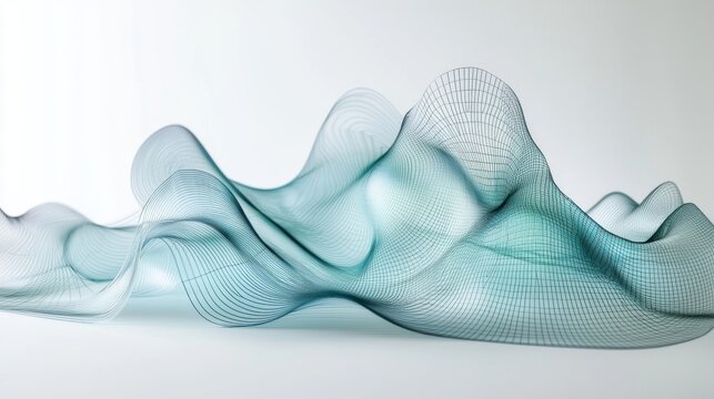 3D Chart Depicting Global Trade Policy Effects on Economic Growth - Blue and Green Visualization