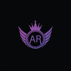 AR letter Logo with Shield, AR shield logo design template