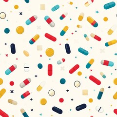 Colorful Medical Pills Pattern Design