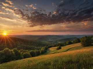 Obraz premium sunset in the mountains