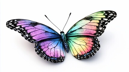 Vibrant colorful butterfly with watercolor-like wings.