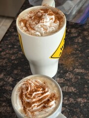 cup of cappuccino with chocolate