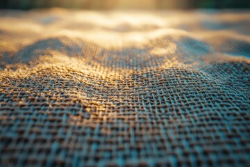 Rustic Burlap Fabric with Sunlight