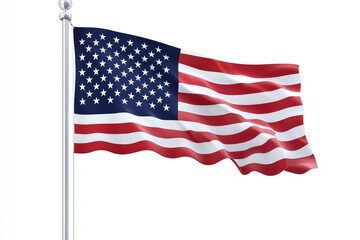Fototapeta premium U.S. Ensign Displayed on Crisp White Canvas - Symbol of National Pride