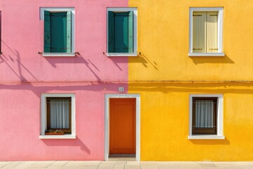 Vibrant Facades of Burano: A Colorful Architectural Tapestry in Venice's Charming Canal Streets