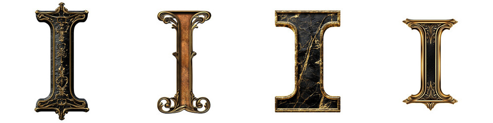 Alphabet I, elegant and premium design, Logo design, letter, isolated on a transparent background