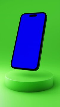 Smartphone with chroma key on an elegent green backdrop