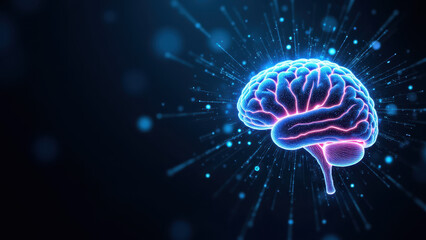 Brain with energy-like particles radiating from top and bottom.