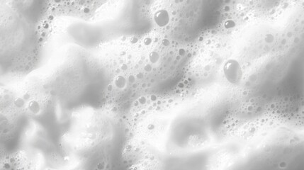 Close-Up of Soft White Foam Texture: Bubbly Essence Ideal for Shower Gel and Cosmetic Creations