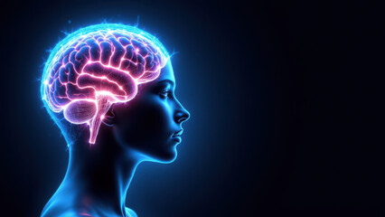AI-generated human brain with a detailed frontal view against a dark background, emphasizing artificial general intelligence.