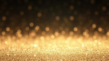 Vector gold glitter particles background effect with shimmering and sparkling texture, perfect for adding a touch of glamour to design projects, vector