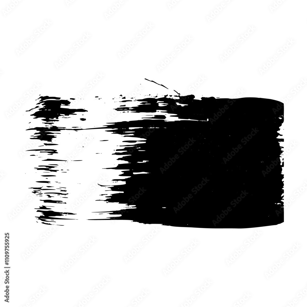 Wall mural distressed brush stroke frame set with ink texture and spray paint effect. box shape for text backgr