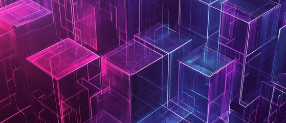 Futuristic illustration of interconnected cubes forming an abstract structure