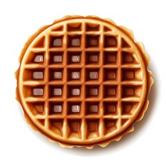 Belgian Waffle Isolated on Transparent Background, Perfect for Food Photography, Breakfast Concepts, and Sweet Treat Designs Featuring Crisp Texture and Golden Brown Color