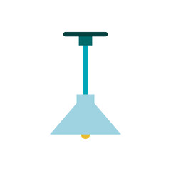 Lamp flat icon, light bulb vector design illustration, isolated on white background. 