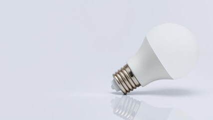 Normal lightbulb and energy saver lightbulb with reflections, isolated on white background, normal, lightbulb, technology