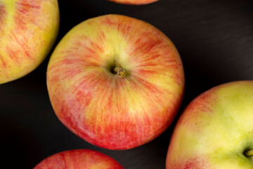 fresh crunchy apple with red and green peel