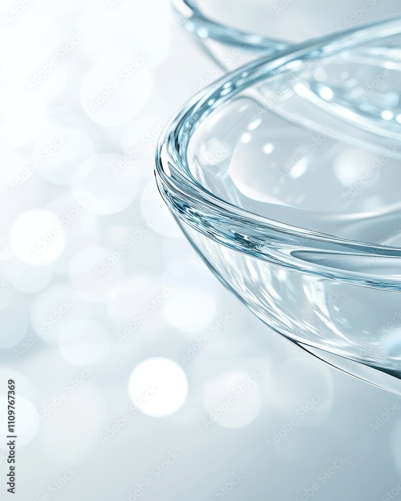 Poster stunning clarity of lab glassware on a soft white background with artistic bokeh