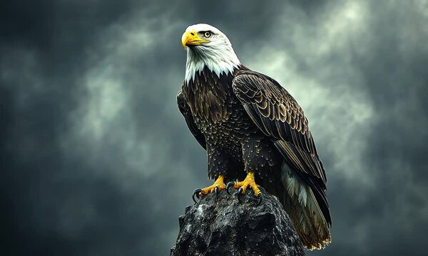 Majestic Bald Eagle on a Stormy Day