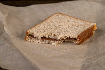 hazelnuts and bread with nut paste with chocolate