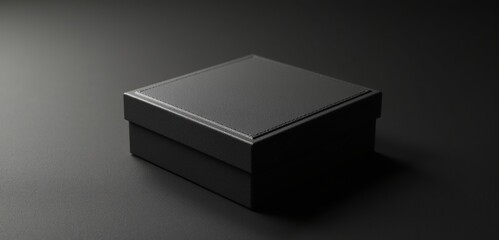 A sleek black box with minimalist design, perfect for packaging luxury goods or as a gift box, enhancing elegance and sophistication.