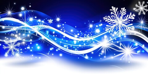 Obraz premium Blue wave with snowflakes on it