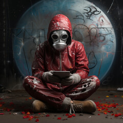 Post-Apocalyptic Contemplation: Survivor in Red